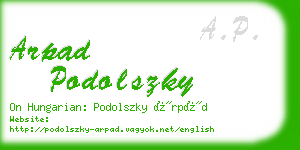 arpad podolszky business card